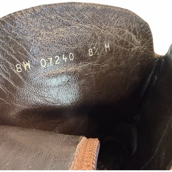 Vintage Stuart Weitzman Western Cowboy Boots Tri-Tone Leather Studded 8.5 - Picture 10 of 11